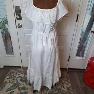 Grace Elements Ruffle Off-Shoulder White Lining Long  Dress Size L